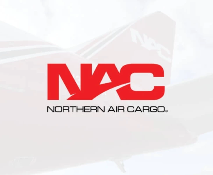 The registered Northern Air Cargo logo with a photo of the plane's tail in the background.