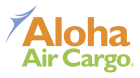 Aloha Air Cargo registered logo in orange, periwinkle blue and green.
