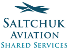 The Saltchuk Aviation Shared Services logo in navy and marine blue.