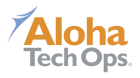 Aloha Tech Ops registered logo in orange, periwinkle blue, and gray.