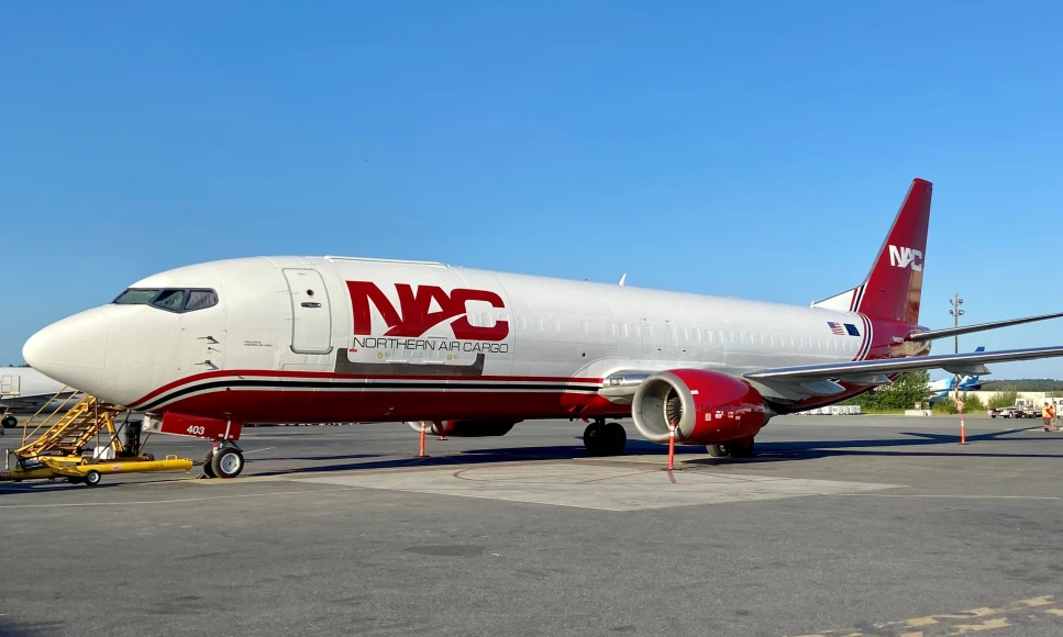 A NAC plane on the runway.